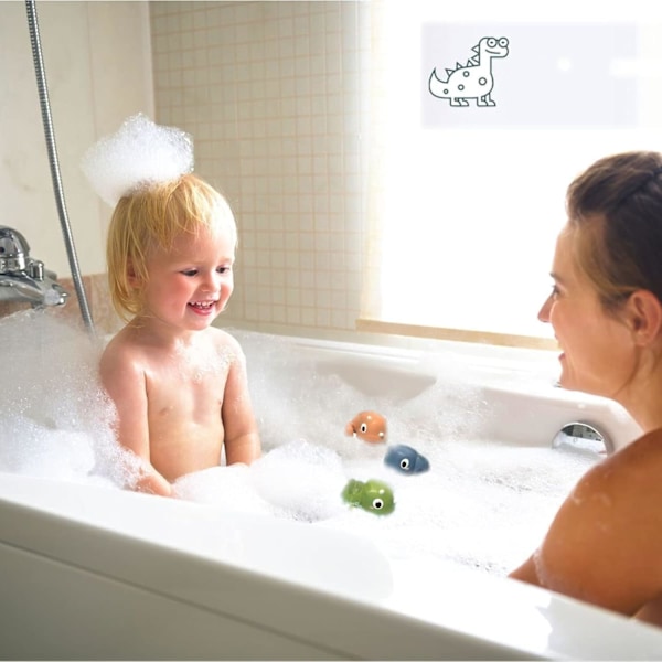 Baby 6-12 månader, 6-pack Dinosaurie Badleksaker Poolspel 1 2 3 år, Djur Badkar Klockbutik Barnleksaker, Baby Badleksaker Flytande Badkar Flicka