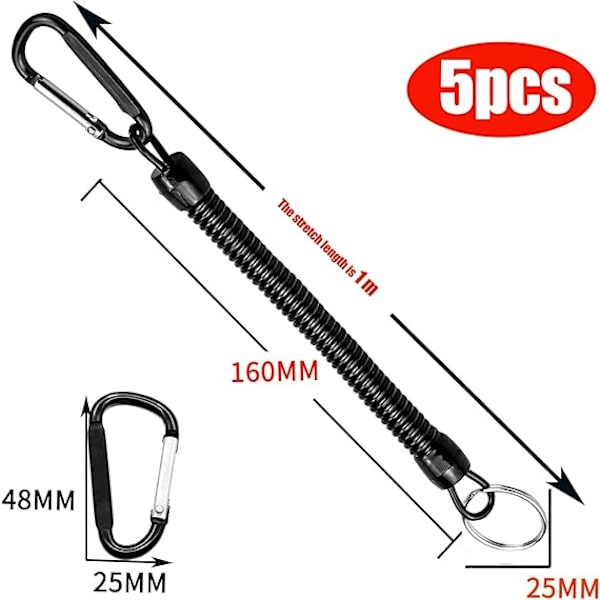 pcs strækbar spiral nøglering Bungee nøglering spiral nøglering