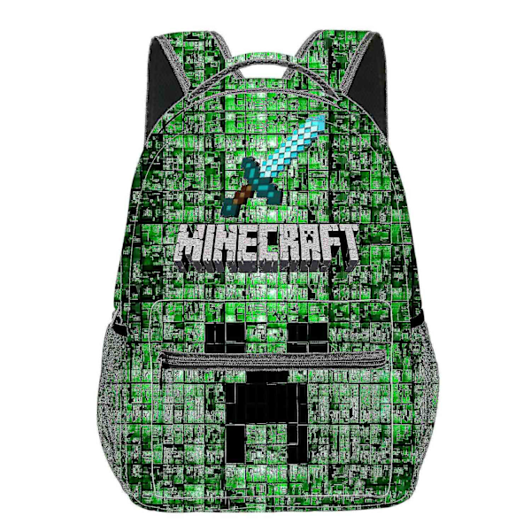 Pojkars Ryggsäck Barn Svart Minecraft Gamer Väska Skolryggsäck One Size-WELLNGS