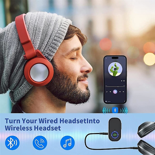 Bluetooth 5.0 Bilmodtager Aktiv Støjreduktion Bluetooth Aux Adapter til Bil Hjem Trådløs