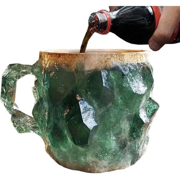 Elegantit mineraalikristallikahvikupit, 330 ml koristekupit kahvoilla Green