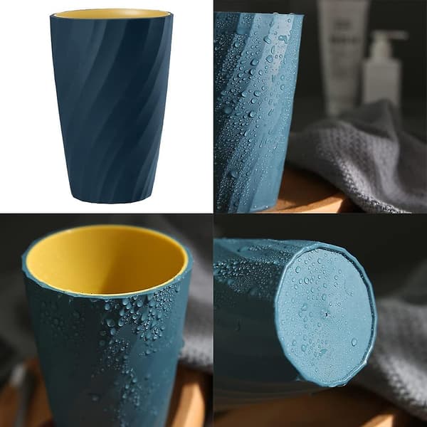 Plasttandborstmugg, 2 st 360 ml plasttandborstmugg, återanvändbar present