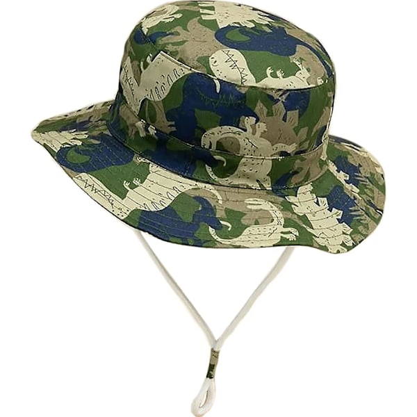 Barnhatt Justerbar Solhatt Andningsbar Strandhatt För Pojkar Flickor_ll Camouflage Dinosaurie Camouflage Dinosaur 2-4 Years