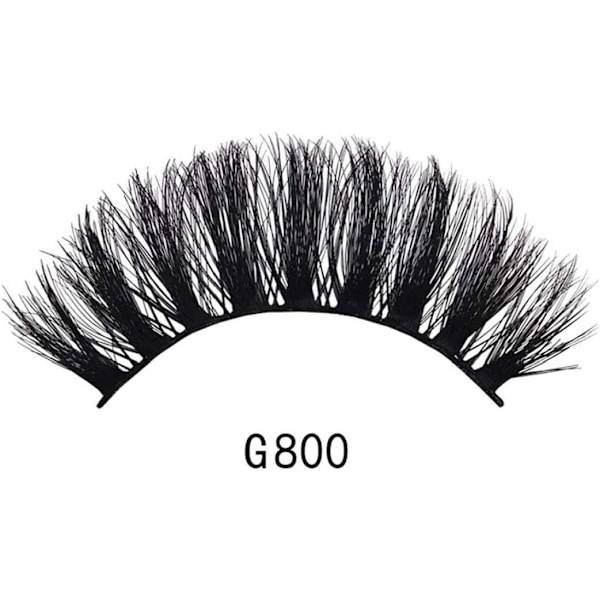 (iLashes.SE) 5 paria tekoripsiä - 3D faux mink G800 musta (G-800)