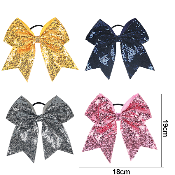 2-pack rosetter cheer hårrosetter med hästsvanshållare för T