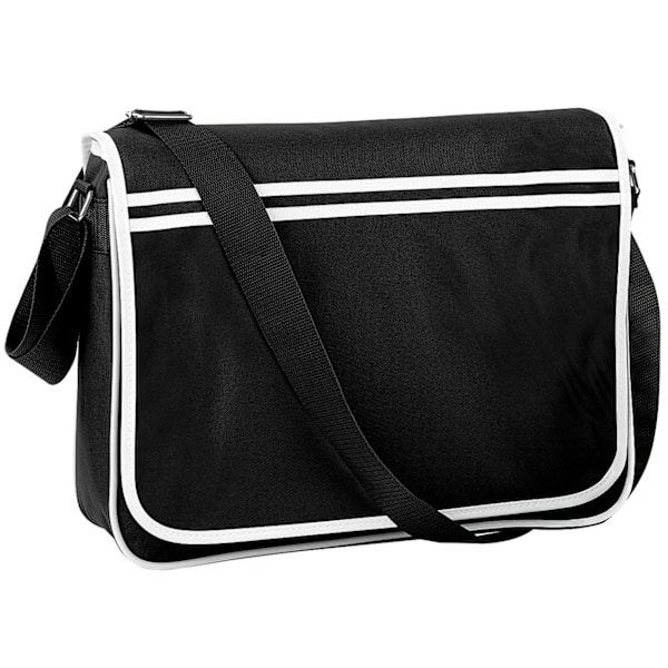 Bagbase Retro Justerbar Messenger Bag (12 Liter) One Size Bla Black/Whit Black/White One Size