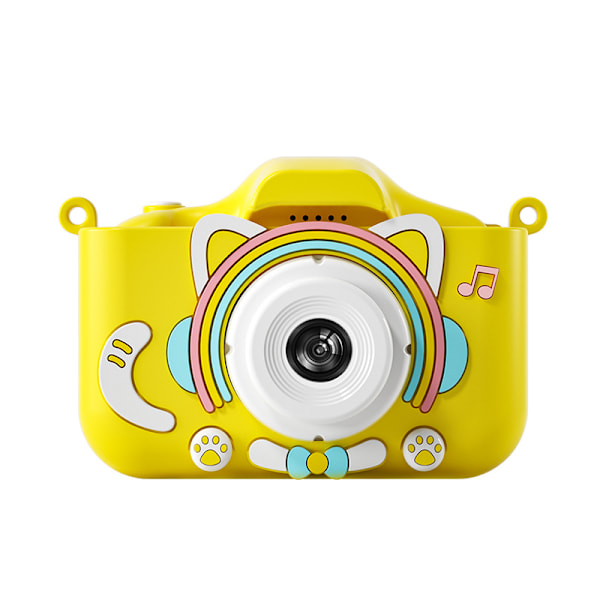 Mini lasten kamera, kannettava sarjakuvakamera, etu- ja takakamera pojille ja tytöille, lahja yellow