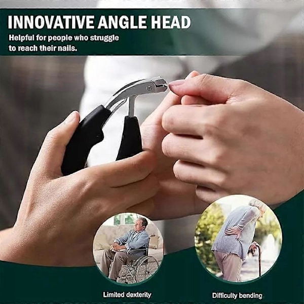 Sherum Clipmaster Pro, Ergonomisk Vinklet Negleklipper til Seniorer Elbow