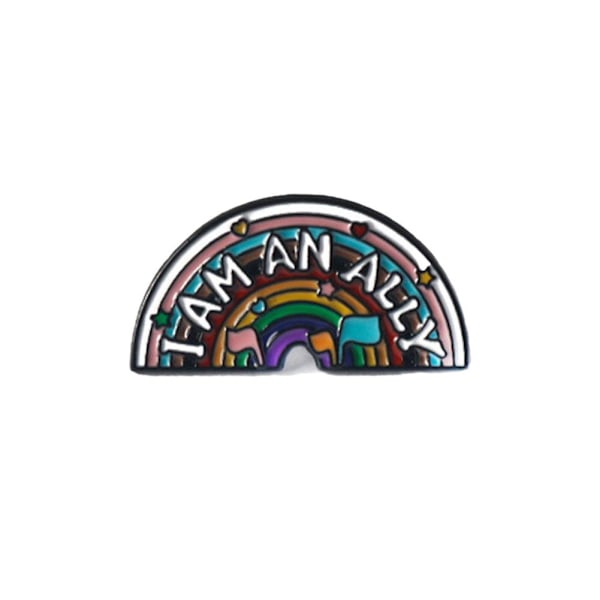 Du är säker med mig Emaljnålar, Regnbåge Slagnålar Pride Pins L D-209 one-size 3pcs