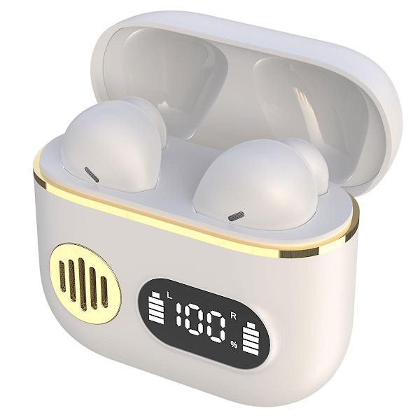 Bluetooth-kuulokkeet, langattomat Bluetooth 5.1 -kuulokkeet LED-virranäytöllä, langattomat kuulokkeet mikrofonilla, iPhone- ja Android-laitteille white