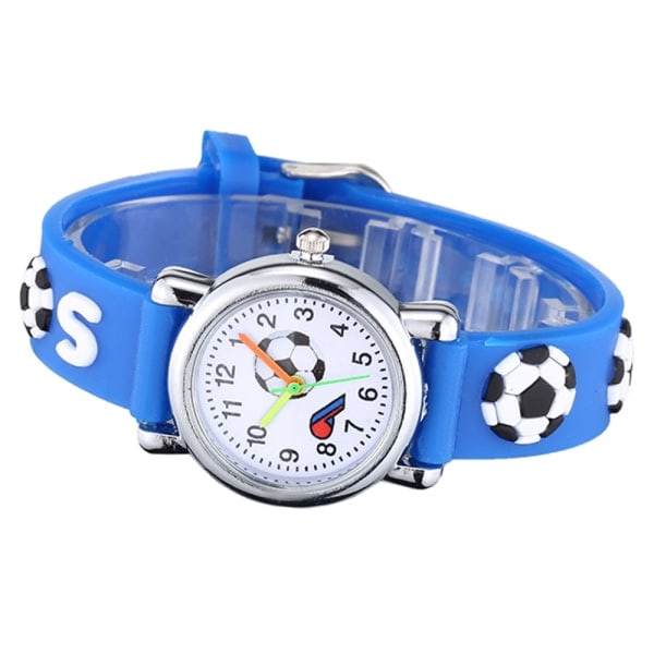 Barnklocka Superman Spiderman Superhjälte Quartz Klocka Fotboll Blå Football blue