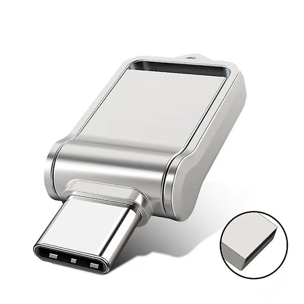 Mini Metall Typ C Usb Disk Vattentät Portabel USB-minne För Surfplatta Telefon-dwdz 2TB 2TB Silver
