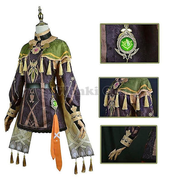 Genshin Impact Sumeru Collei Cosplay Kostyme Parukk Grønt Hår Genshin Collei Kostymer Fullt Sett Cosplay XS