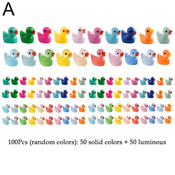 100-300 stk. Mini Resin Ænder, Miniature Figurer til Eventyrhaver RandomS 100
