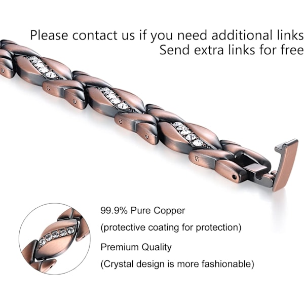 Koppararmband för kvinnor Magnetiskt för artrit smärtlindring~Eff