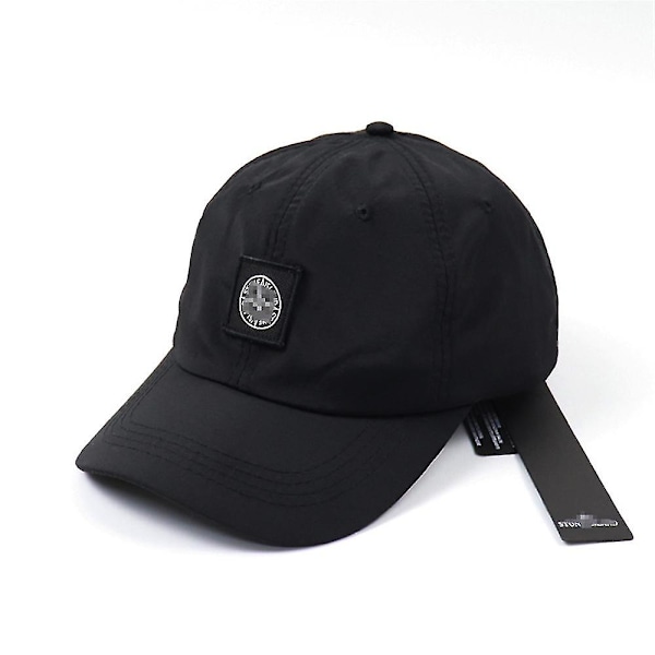 Stone Island Baseball Cap Unisex Män Kvinnor Justerbar Sommar Utomhus Sportkeps Black