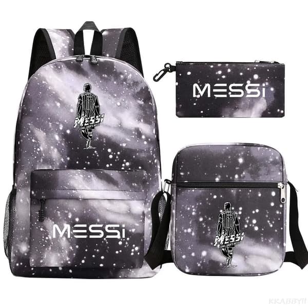 Fotboll Messi ryggsäck 3 delar Light Grey