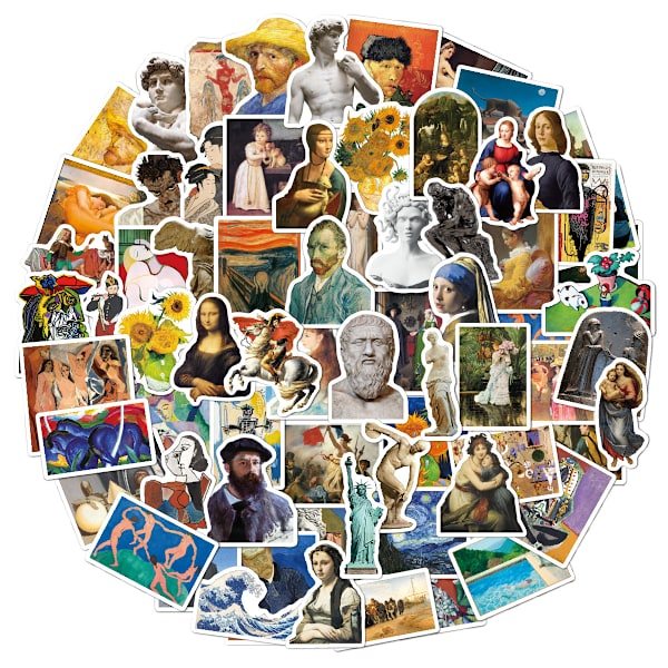 100 kpl kannettavan tietokoneen tarroja - taiteellinen tyyli - vinyyli - vedenpitävä [GKS] D