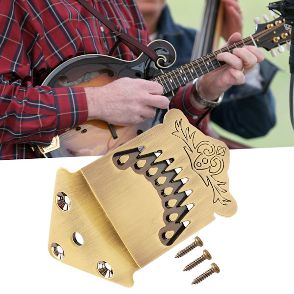 8-strengs mandolin stol fjærmønster utmerket metall bronsefarget mandolin stol