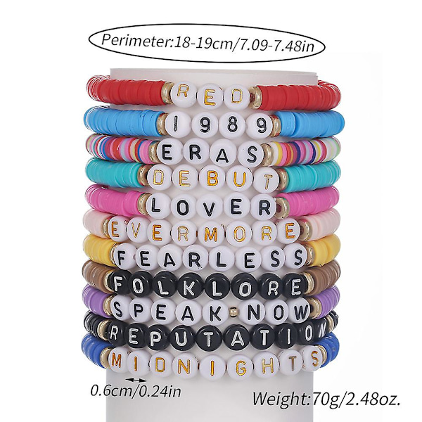 Dame Jenter Taylor Swift Vennskapsarmbånd Taylor Eras Tour 1989 Reputation Inspirerte Armbånd Antrekk Sett Gaver