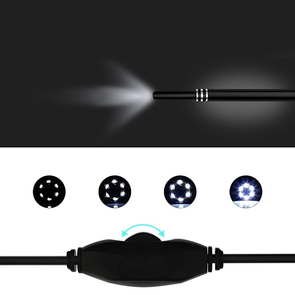3-i-1 Mini Visuell Öronsked USB HD Endoskop Kamera Öronrengöring Otoskop 5.5mm