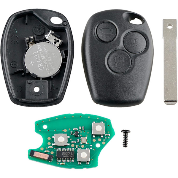 Uskåret nøkkel 3 knapper 433 MHz fjernkontroll bilnøkkelring for Renault Trafic Vivaro Primastar Movano Dacia PCF7947 chip