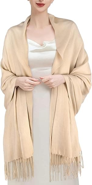 Extra Lång Dam Vinterhalsduk 200x60cm Varm Stickad Mode Sjal Beige