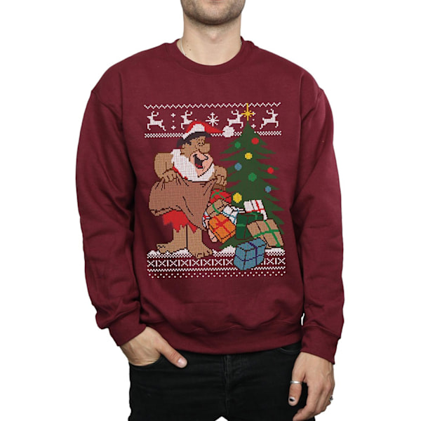 The Flintstones Herr Jul Fair Isle Sweatshirt M Bourgogne Bourgogne Burgundy M