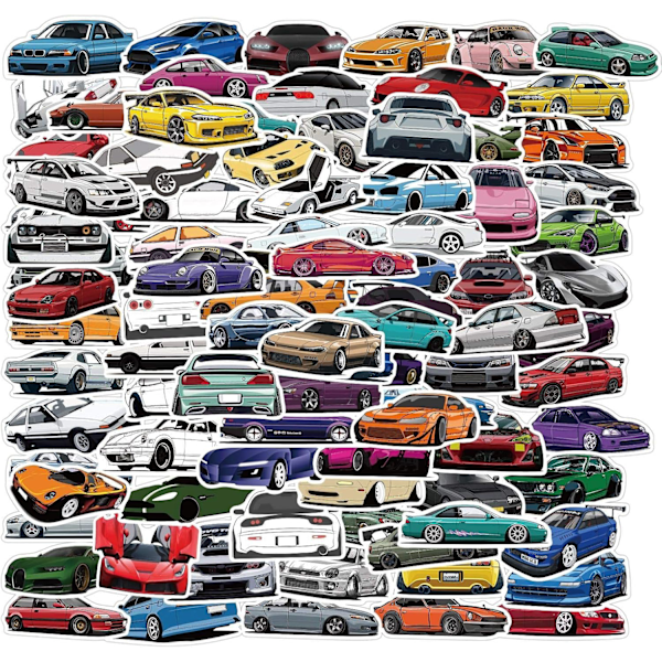 100 kpl JDM-autotarroja vesipulloon, kannettavaan tietokoneeseen