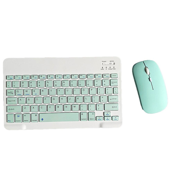 Opladeligt Bluetooth Tastatur og Mus Combo Ultra Tyndt Bærbar Kompakt Trådløs Mus Sæt til Android Windows Tablet Telefon Ipad Ios light green