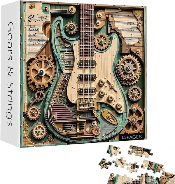 Kreativt Steampunk 3D Gitarpuslespill, Steampunk Gitarpuslespill