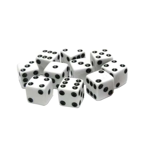 Terninger 10-pakning Gul Gul one size