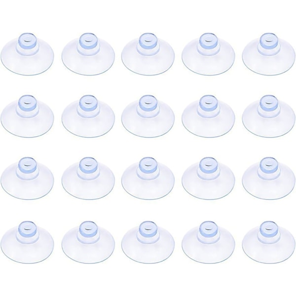 Set med 20 små transparenta plast-sugproppar, utan krok, 2