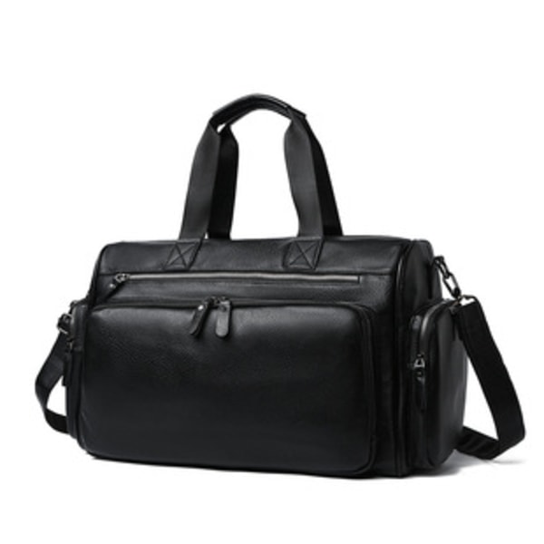 Sportsbag i sort skinn weekendbag