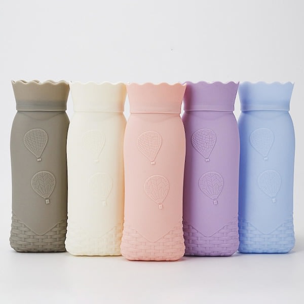 Bärbar tecknad silikonväska för varmvattenflaska Läcksäker flickhandvärmare