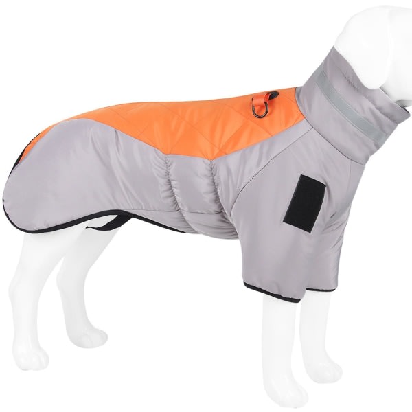 Hundkläder förtjockade reflekterande varm mjuk bomullsdjurkappa för höst/vinter (orange, 5XL)