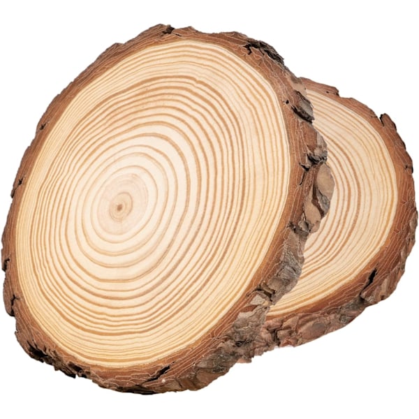 Naturliga Träskivor 18-20cm, 2 st Trästock Skivor Oborrade, Obehandlade Träskivor