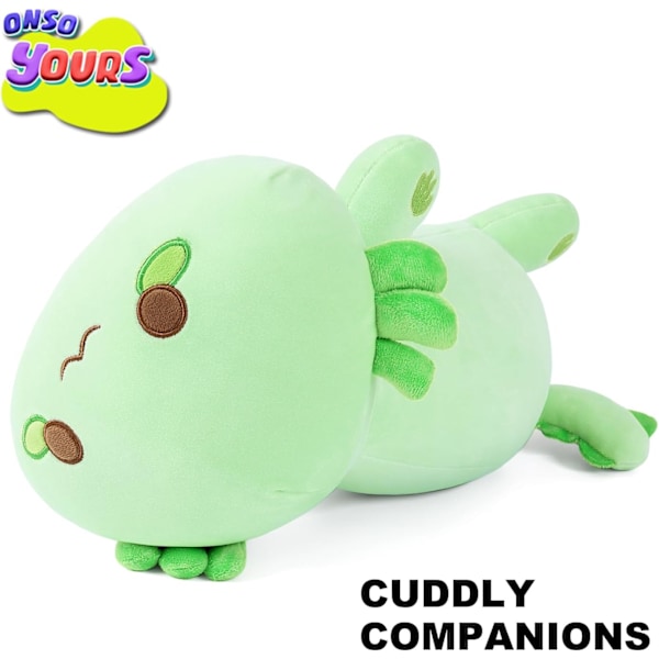 Onsoyours Söta Axolotl Plyschdjur, Mjukt Fyllt Djur Salamander Plyschkudde, Kawaii Plyschleksak för Barn (Grön Axolotl, 13 tum) Green
