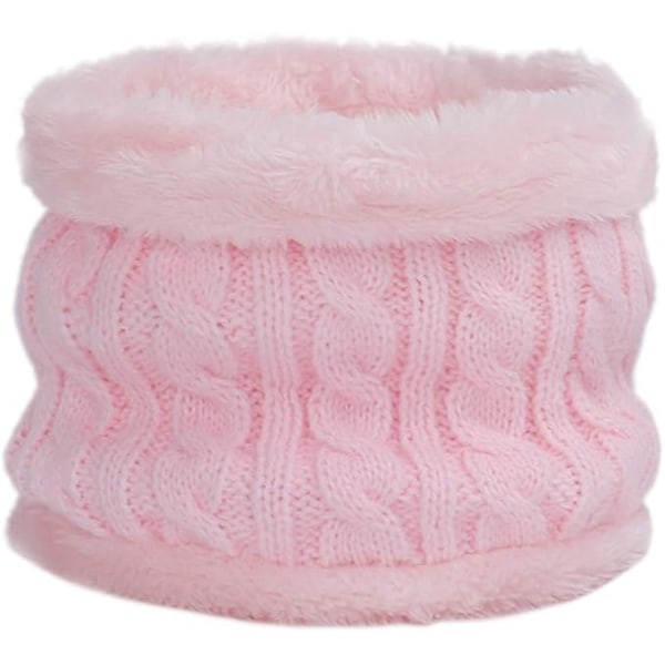 Baby Varm Hatt & Halsduk Set med Pälsboll pink