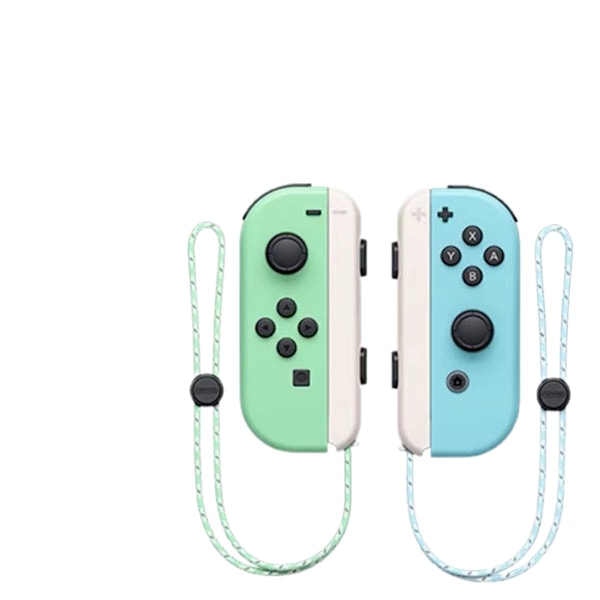 Nintendo Switch Handkontroll Joycon Trådlös Bluetooth Spelkontroll Fjärrkontroll Väckningsfunktion med Snöre Grön+Blå green+blue