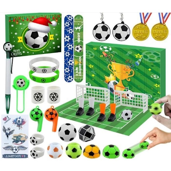 Fodbold Adventskalender 2023 til drenge, piger, verdensfodboldgaver Børnelegetøj - Fodboldjulegaver til fodboldfans HZR