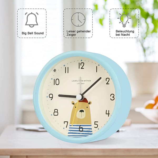 Alarm Clock Boys Girls ,Analog Alarm Clock Kids, Compact Non