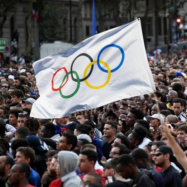 Olympisk flag, Paris 2024 olympiske flag, 150x90 cm olympiske lege flag dekoration, olympisk dekoration 2024, olympiske flag 2024