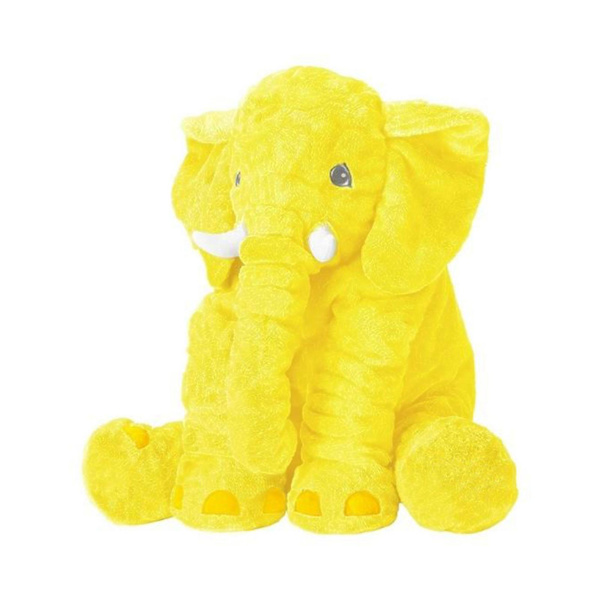 Elefant Stor Plysch Jumbo Grå Mjuk Fylld Djur Kudde Plysch Yellow