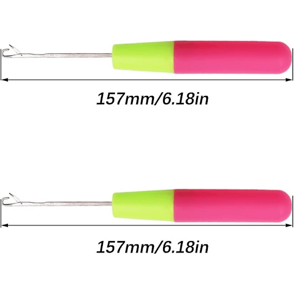 2 kpl virkkuukoukkuja, virkkuukoukku, kudontatyökalu, DIY-peruukkikoukku, hiusvärikielen koukku, peruukkineulontatyökalu, mattokoukku