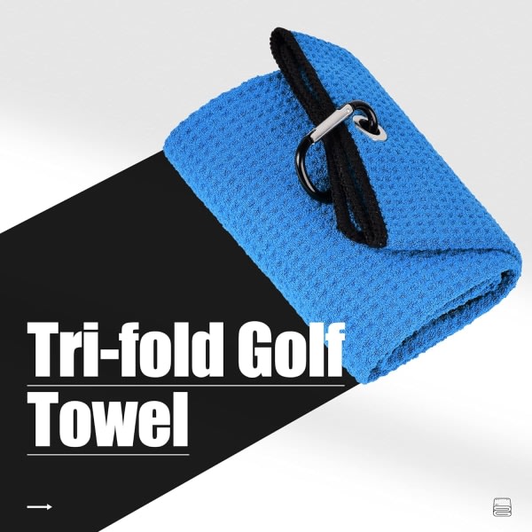 (Blå) Mikrofiber Golfhandduk Premium Microfiber Tyg Honeycomb