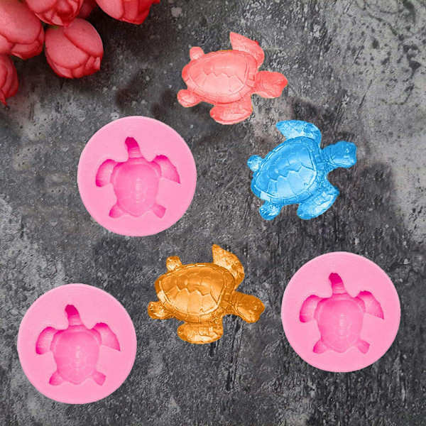6 st Sköldpadda Silikonform Sköldpadda Godis Fondantform Chokladform för Desserter DIY Tårtdekoration Verktyg