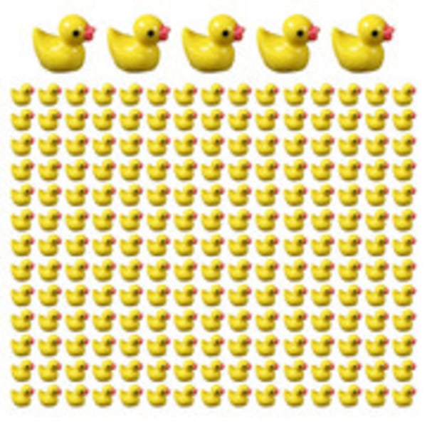 100/200 stk Mini Gummibader Miniatyr Harpiks Andunger Gule Små D 100pcs yellow 100pcs