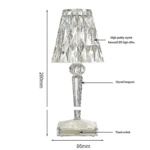 Nattlampe, Akryl Bordlampe, Oppladbar Projeksjonslampe, Italiensk Design Kartell (En Del)