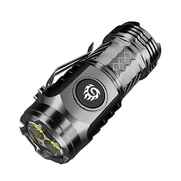 2024 Treögd Monster Mini Flash Super Power Ficklampa Starkt Ljus Uppladdningsbar Superljus, Portabel Belysning